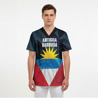 Antigua and Barbuda Basketball Custom Scrub Top Flag Sporty Style