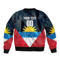 Antigua and Barbuda Basketball Custom Sleeve Zip Bomber Jacket Flag Sporty Style
