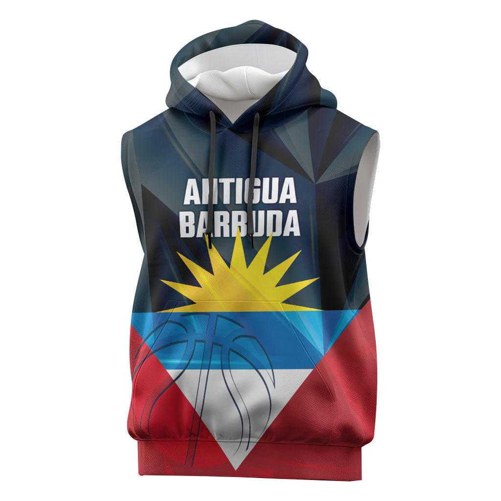 Antigua and Barbuda Basketball Custom Sleeveless Hoodie Flag Sporty Style