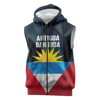 Antigua and Barbuda Basketball Custom Sleeveless Zip Hoodie Flag Sporty Style