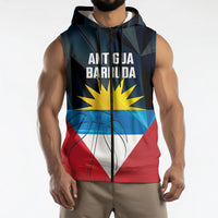 Antigua and Barbuda Basketball Custom Sleeveless Zip Hoodie Flag Sporty Style