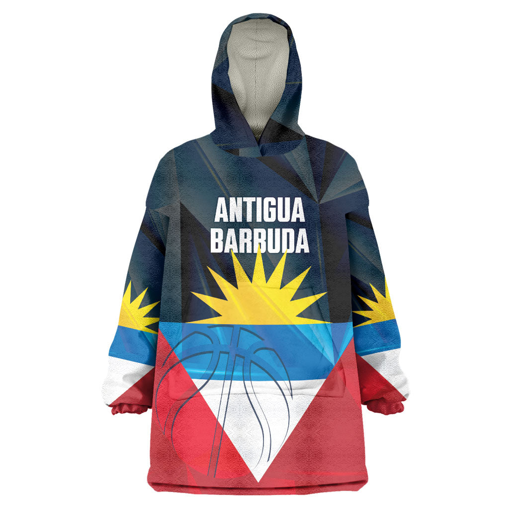 Antigua and Barbuda Basketball Custom Wearable Blanket Hoodie Flag Sporty Style
