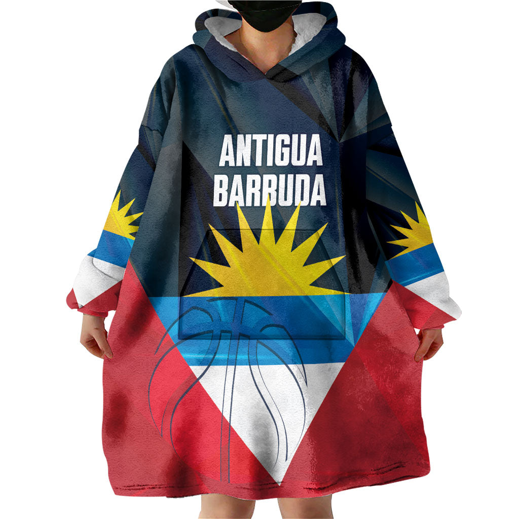 Antigua and Barbuda Basketball Custom Wearable Blanket Hoodie Flag Sporty Style