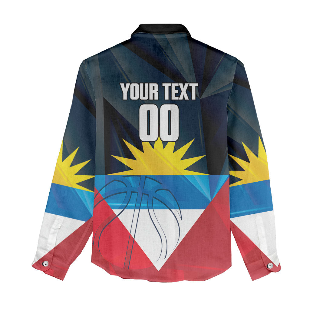 Antigua and Barbuda Basketball Custom Women Casual Shirt Flag Sporty Style