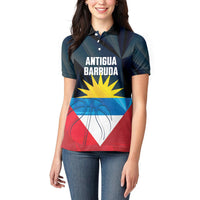 Antigua and Barbuda Basketball Custom Women Polo Shirt Flag Sporty Style
