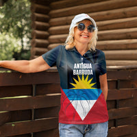 Antigua and Barbuda Basketball Custom Women Polo Shirt Flag Sporty Style