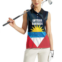 Antigua and Barbuda Basketball Custom Women Sleeveless Polo Shirt Flag Sporty Style