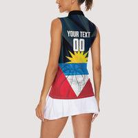 Antigua and Barbuda Basketball Custom Women Sleeveless Polo Shirt Flag Sporty Style