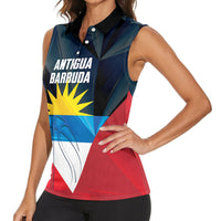 Antigua and Barbuda Basketball Custom Women Sleeveless Polo Shirt Flag Sporty Style