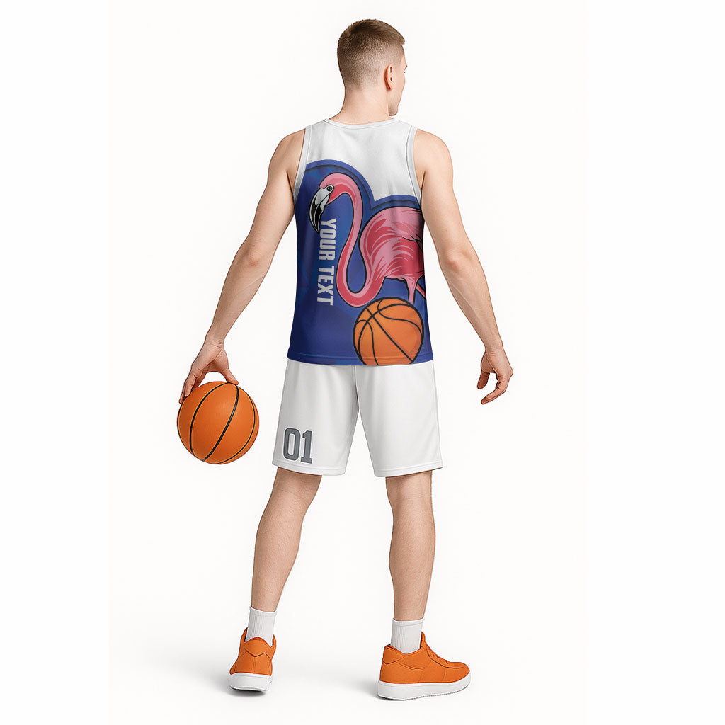 Turks and Caicos Islands Basketball Personalized Basketball Jersey Flamingo Mascot Style