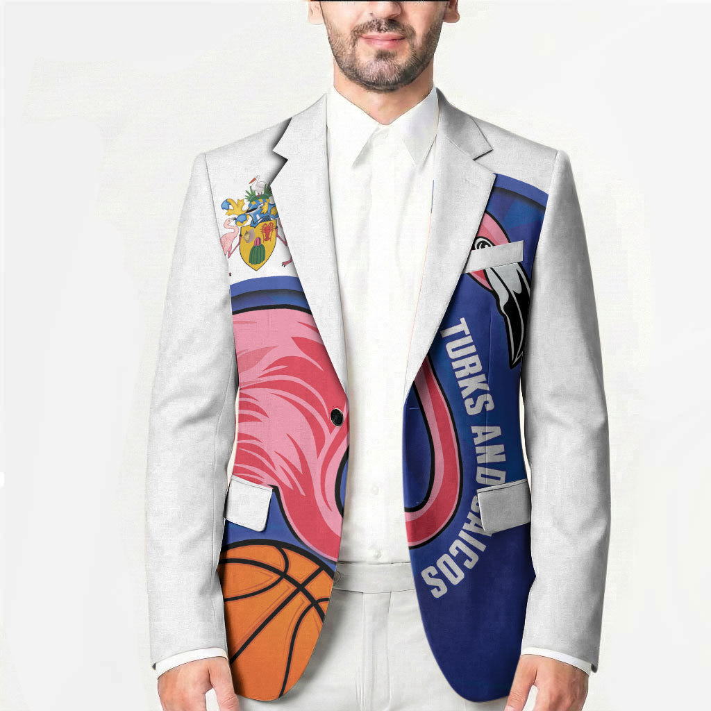 Turks and Caicos Islands Basketball Personalized Blazer Flamingo Mascot Style