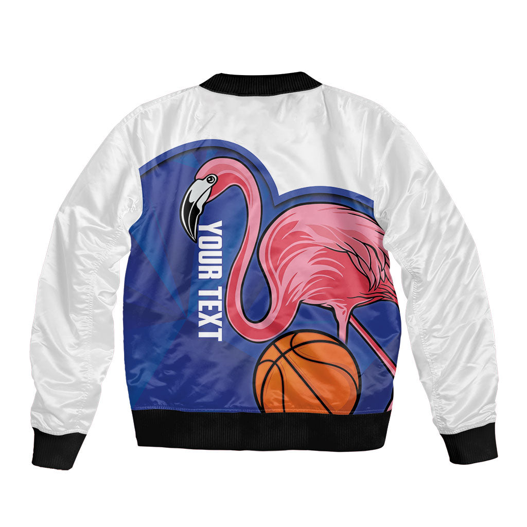 Turks and Caicos Islands Basketball Personalized Bomber Jacket Flamingo Mascot Style