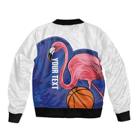 Turks and Caicos Islands Basketball Personalized Bomber Jacket Flamingo Mascot Style