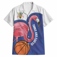 Turks and Caicos Islands Basketball Personalized Hawaiian Shirt Flamingo Mascot Style