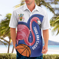 Turks and Caicos Islands Basketball Personalized Hawaiian Shirt Flamingo Mascot Style