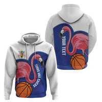 Turks and Caicos Islands Basketball Personalized Hoodie Flamingo Mascot Style