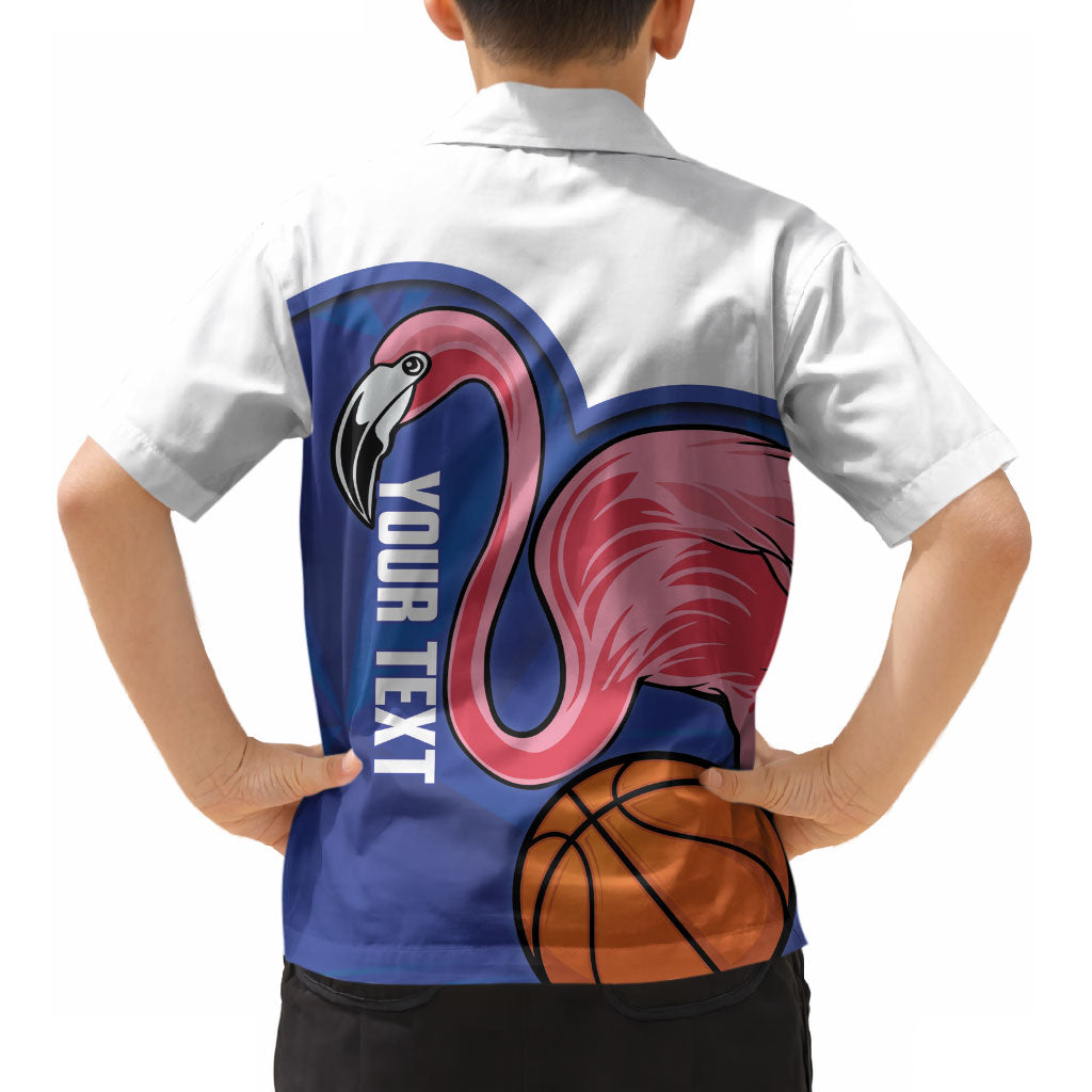 Turks and Caicos Islands Basketball Personalized Kid Hawaiian Shirt Flamingo Mascot Style