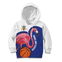 Turks and Caicos Islands Basketball Personalized Kid Hoodie Flamingo Mascot Style