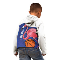 Turks and Caicos Islands Basketball Personalized Kid Hoodie Flamingo Mascot Style
