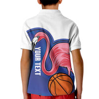 Turks and Caicos Islands Basketball Personalized Kid Polo Shirt Flamingo Mascot Style