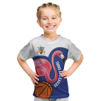 Turks and Caicos Islands Basketball Personalized Kid T Shirt Flamingo Mascot Style