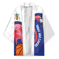 Turks and Caicos Islands Basketball Personalized Kimono Flamingo Mascot Style