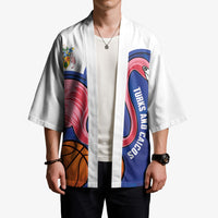 Turks and Caicos Islands Basketball Personalized Kimono Flamingo Mascot Style