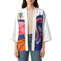 Turks and Caicos Islands Basketball Personalized Kimono Flamingo Mascot Style