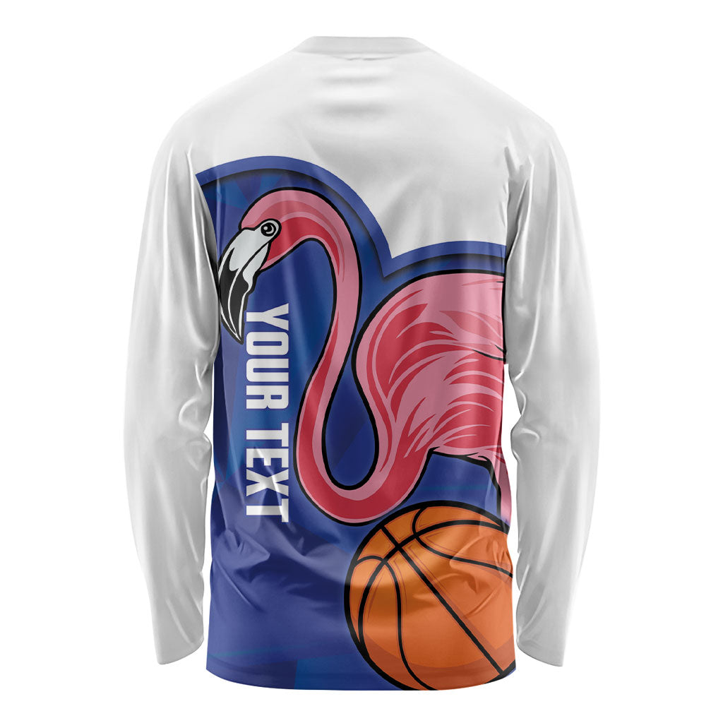 Turks and Caicos Islands Basketball Personalized Long Sleeve Shirt Flamingo Mascot Style