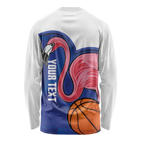 Turks and Caicos Islands Basketball Personalized Long Sleeve Shirt Flamingo Mascot Style