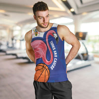 Turks and Caicos Islands Basketball Personalized Men Tank Top Flamingo Mascot Style