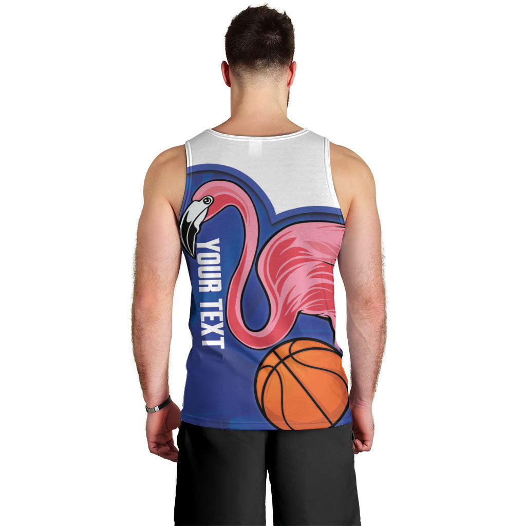 Turks and Caicos Islands Basketball Personalized Men Tank Top Flamingo Mascot Style