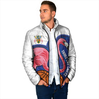 Turks and Caicos Islands Basketball Personalized Padded Jacket Flamingo Mascot Style