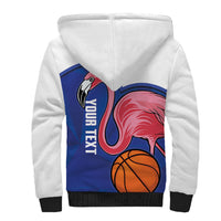 Turks and Caicos Islands Basketball Personalized Sherpa Hoodie Flamingo Mascot Style