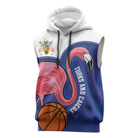Turks and Caicos Islands Basketball Personalized Sleeveless Hoodie Flamingo Mascot Style