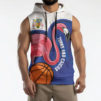 Turks and Caicos Islands Basketball Personalized Sleeveless Hoodie Flamingo Mascot Style