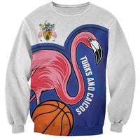 Turks and Caicos Islands Basketball Personalized Sweatshirt Flamingo Mascot Style