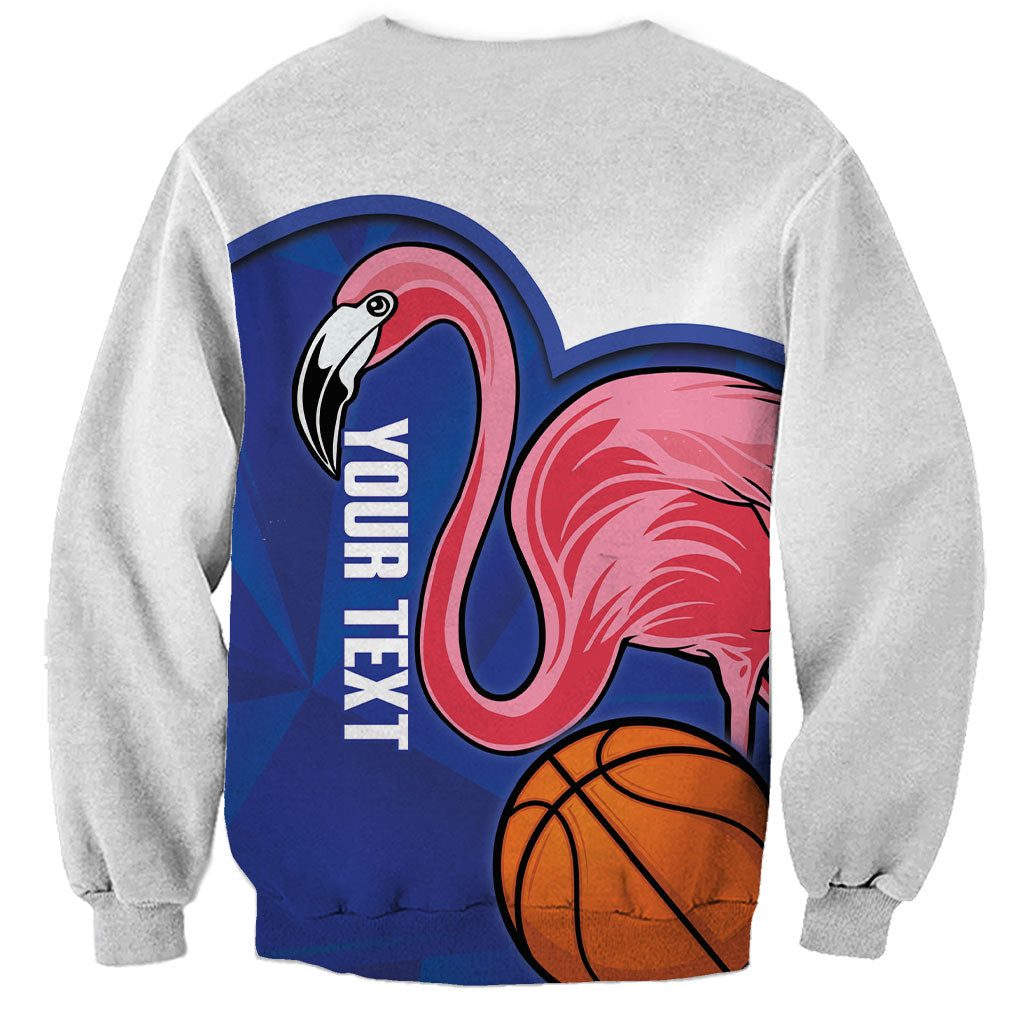 Turks and Caicos Islands Basketball Personalized Sweatshirt Flamingo Mascot Style