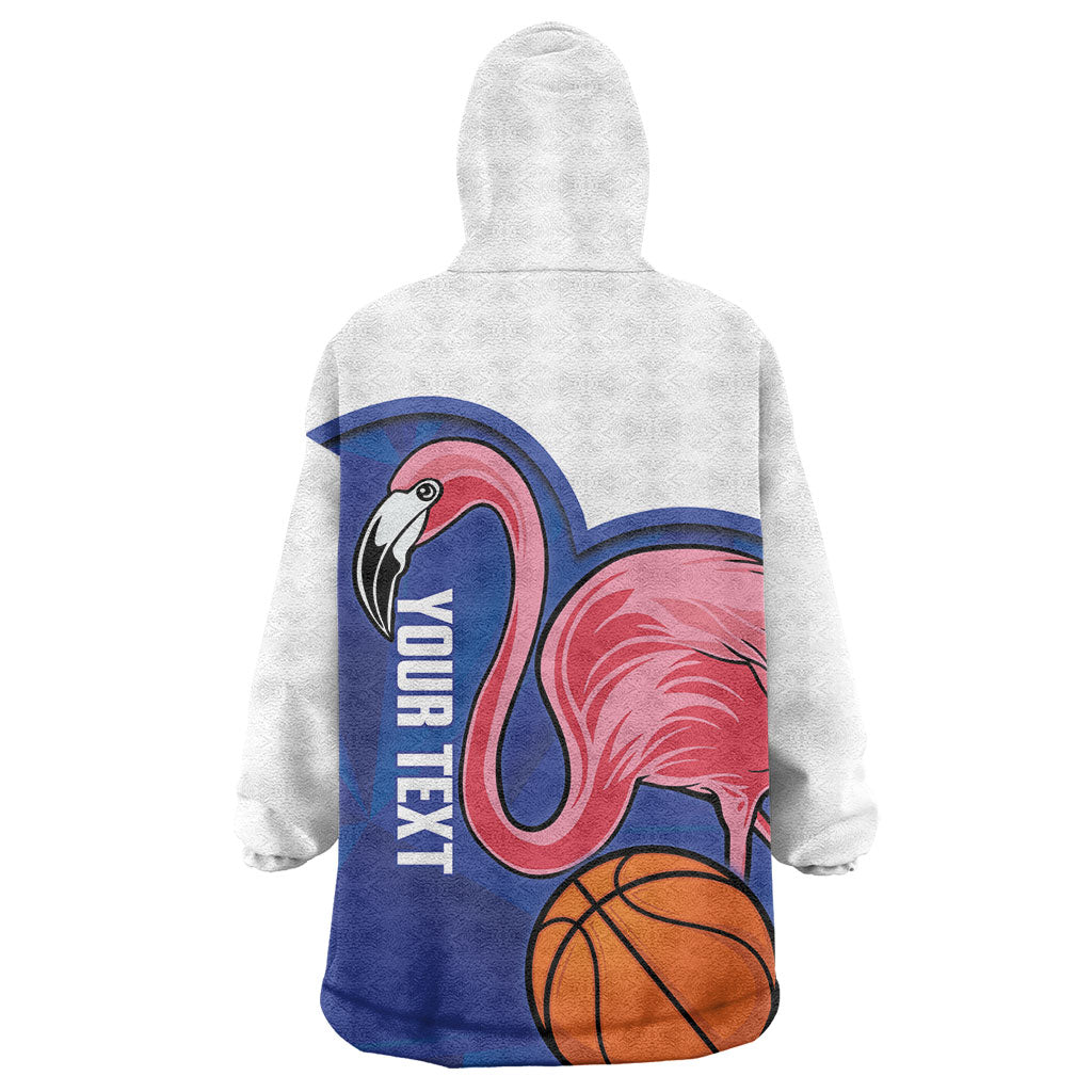 Turks and Caicos Islands Basketball Personalized Wearable Blanket Hoodie Flamingo Mascot Style