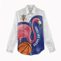 Turks and Caicos Islands Basketball Personalized Women Casual Shirt Flamingo Mascot Style