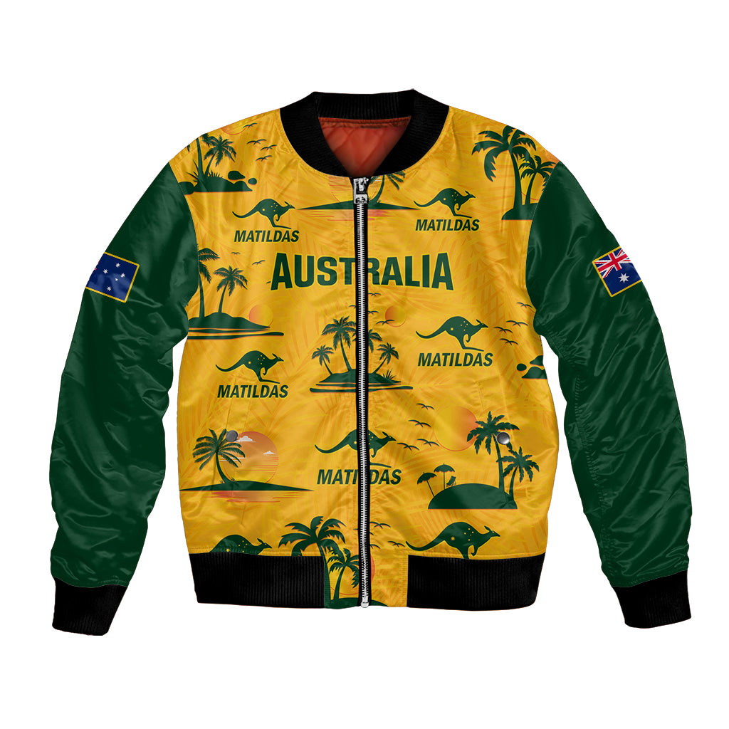 Australia Soccer Bomber Jacket Matildas World Cup 2023 Tropical Style - Wonder Print Shop