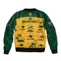 Australia Soccer Bomber Jacket Matildas World Cup 2023 Tropical Style - Wonder Print Shop