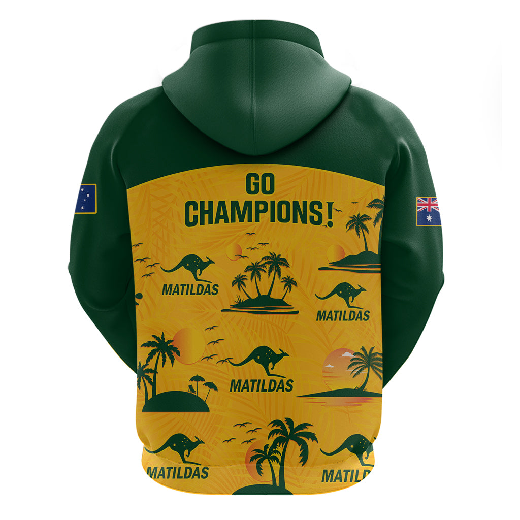 Australia Soccer Hoodie Matildas World Cup 2023 Tropical Style - Wonder Print Shop