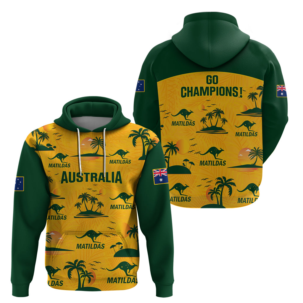 Australia Soccer Hoodie Matildas World Cup 2023 Tropical Style - Wonder Print Shop