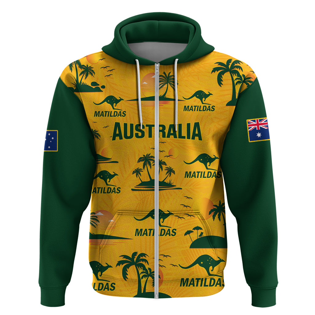 Australia Soccer Hoodie Matildas World Cup 2023 Tropical Style - Wonder Print Shop