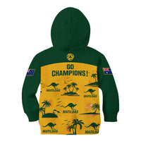 Australia Soccer Kid Hoodie Matildas World Cup 2023 Tropical Style - Wonder Print Shop