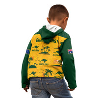 Australia Soccer Kid Hoodie Matildas World Cup 2023 Tropical Style - Wonder Print Shop