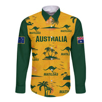 Australia Soccer Long Sleeve Button Shirt Matildas World Cup 2023 Tropical Style - Wonder Print Shop