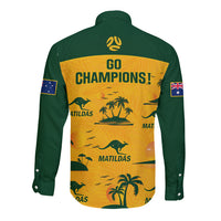 Australia Soccer Long Sleeve Button Shirt Matildas World Cup 2023 Tropical Style - Wonder Print Shop