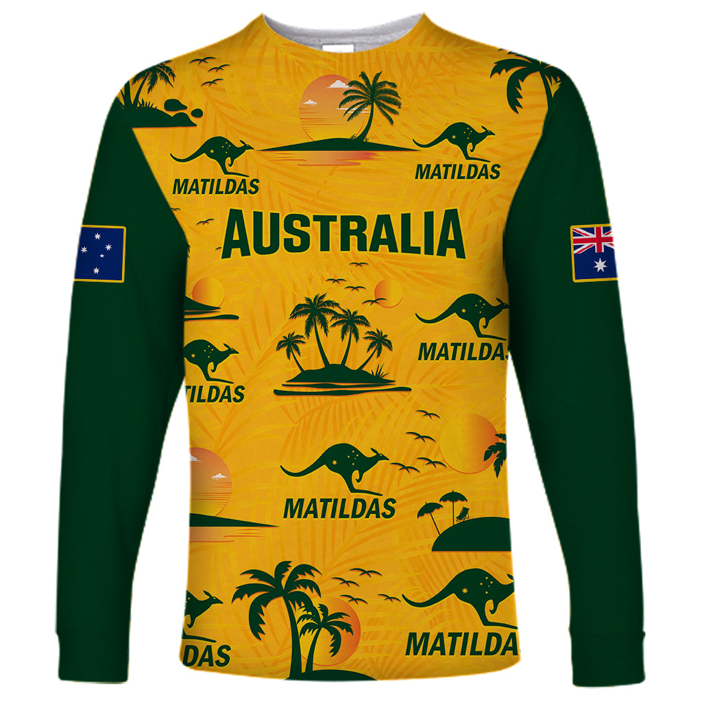 Australia Soccer Long Sleeve Shirt Matildas World Cup 2023 Tropical Style - Wonder Print Shop